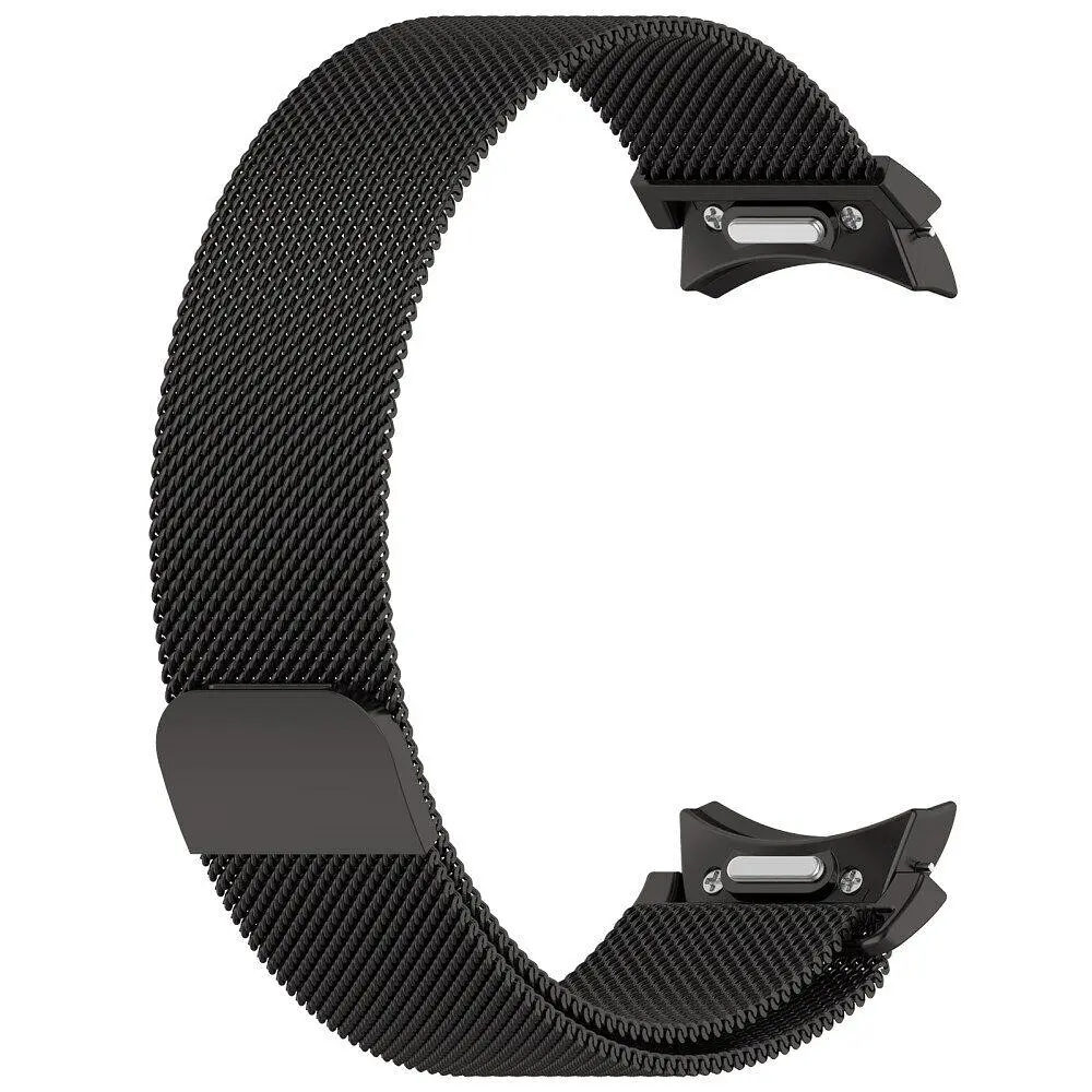 Ремінець для Samsung Galaxy Watch 4 44mm - чорний ширина кріплення 20мм металевий Watchbands Milanese Button (W42-6WB79371289) - фото 3