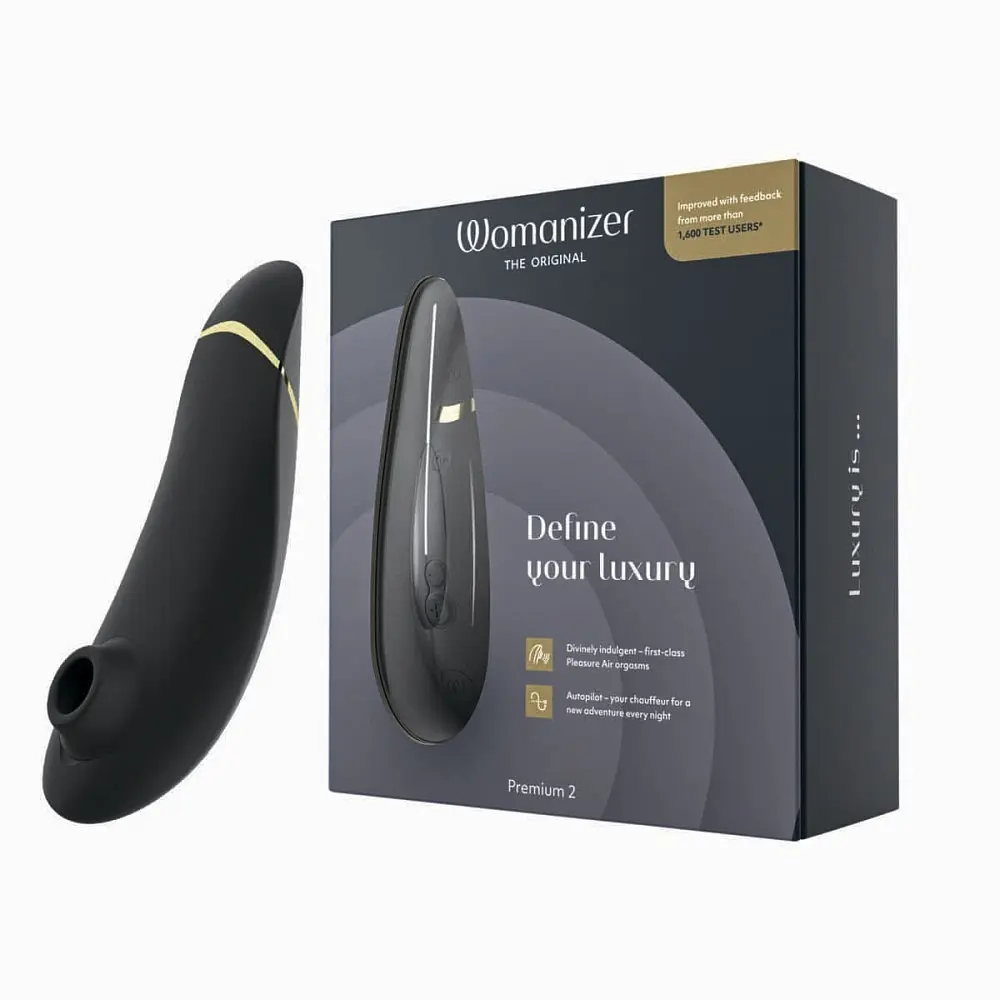 Лубрикант Womanizer Premium 2 + 50 мл - Инновационный клиторальный вакуумный стимулятор, 15х3.5 см чёрный - фото 14