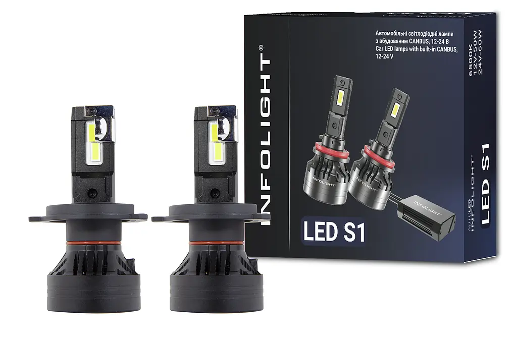 Комплект світлодіодних ламп Infolight S1 H4 50W - фото 6