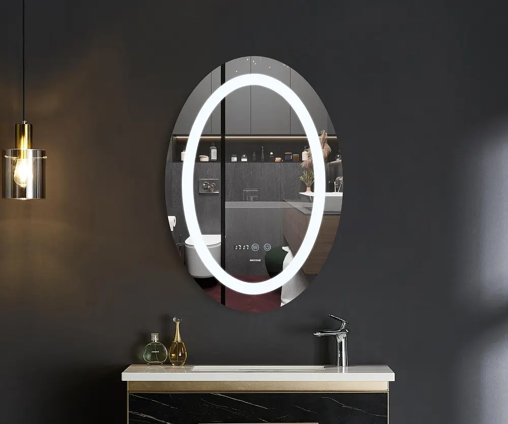 Дзеркало Mixxus Plain MV02-60x80 (LED Touch, годинник, антизапотівання, димер, регулювання яскравості) MI6933 - фото 7