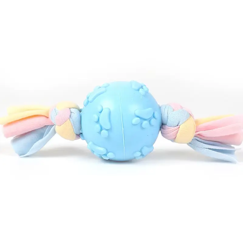 Жувальна іграшка для собак Derby Candy ball with paws and cotton rope - фото 2