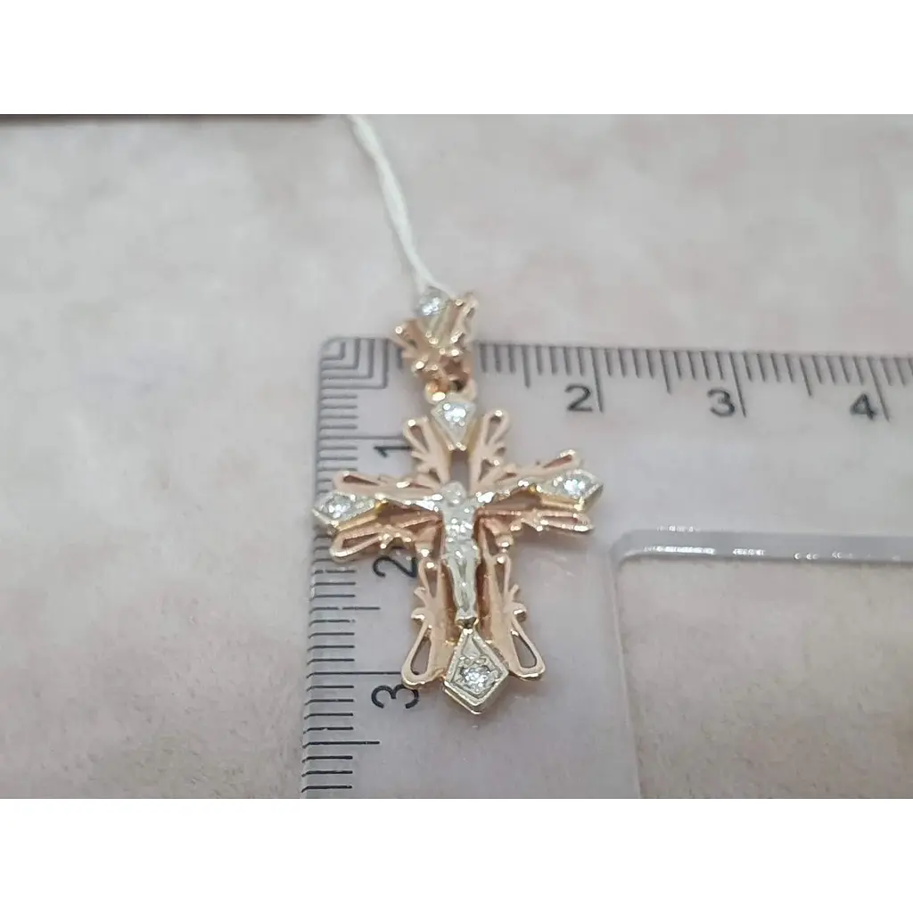 Золотий хрестик Гаразд Розп'яття Христа. 3042287 - фото 4