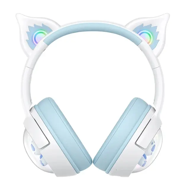 Навушники Bluetooth Onikuma B5 White-Blue - фото 2