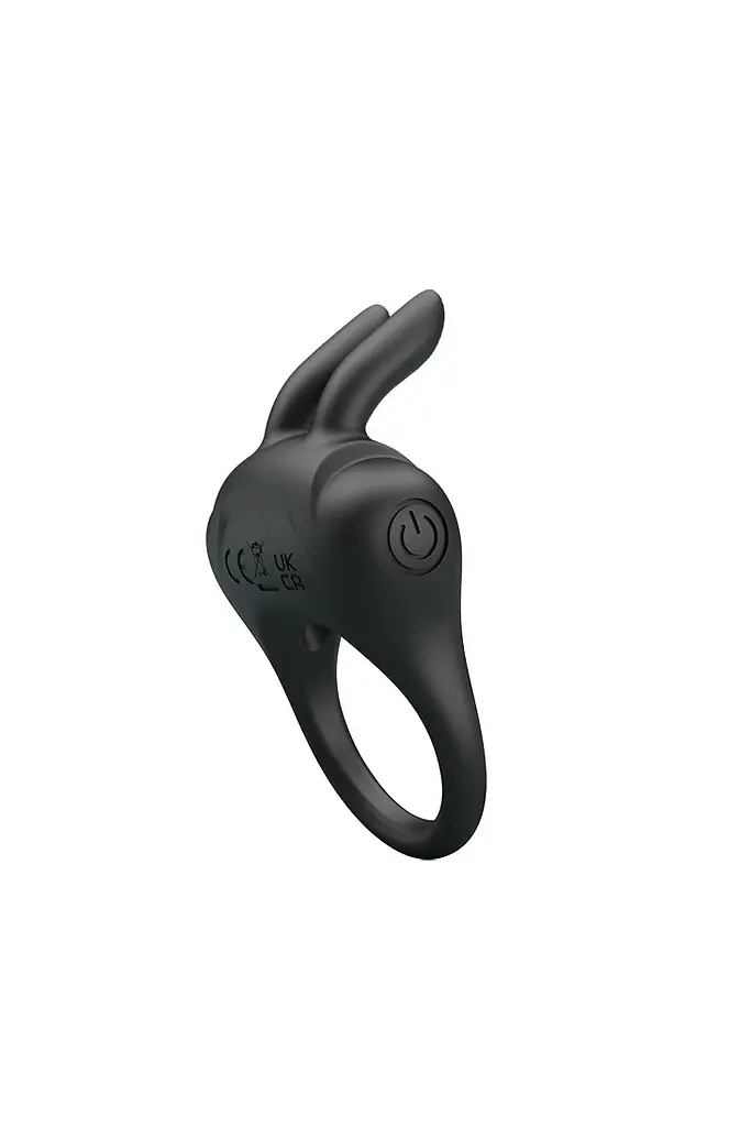 Ерекційне віброкільце Pretty Love Davion Penis Ring Black, 7.4 см (чорний) - фото 5