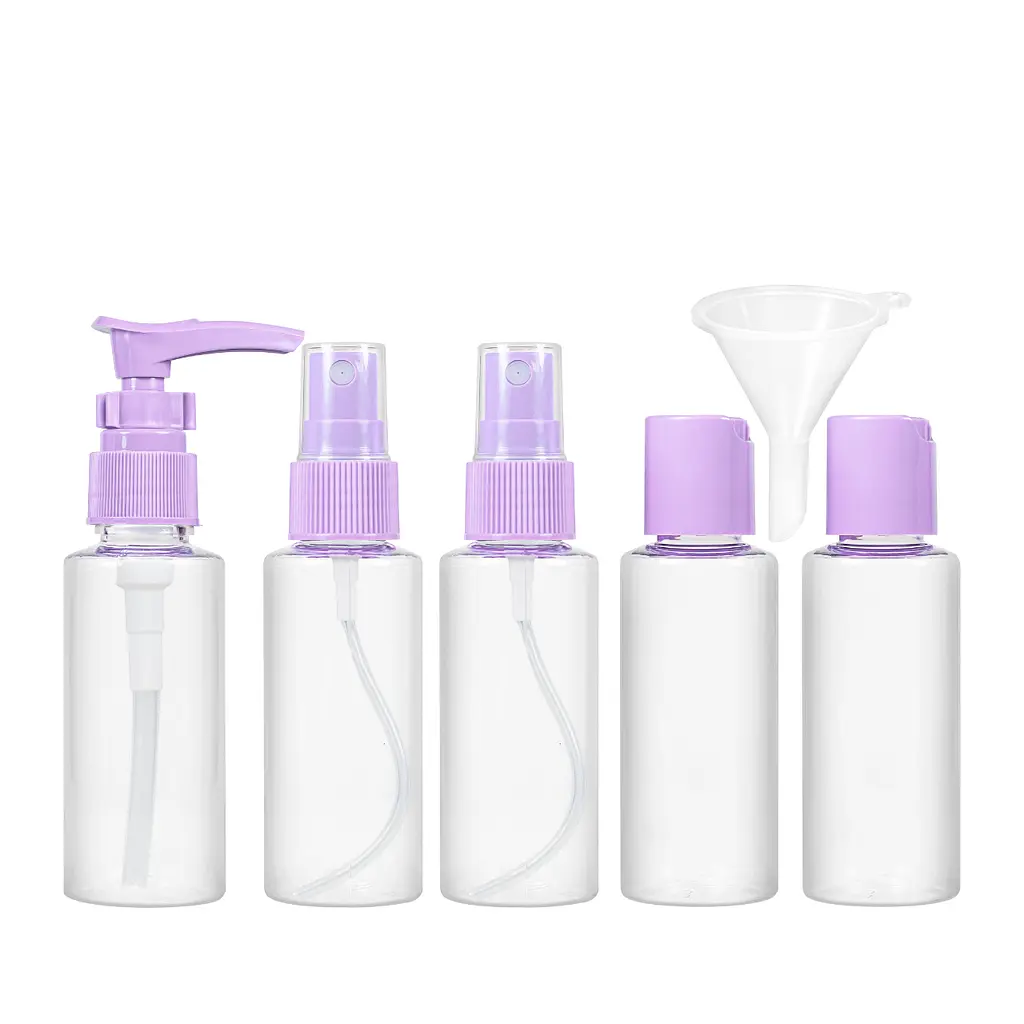 Дорожній набір ємностей для косметики WH Travel Bottles Set. 5 шт, Пурпурний - фото 2