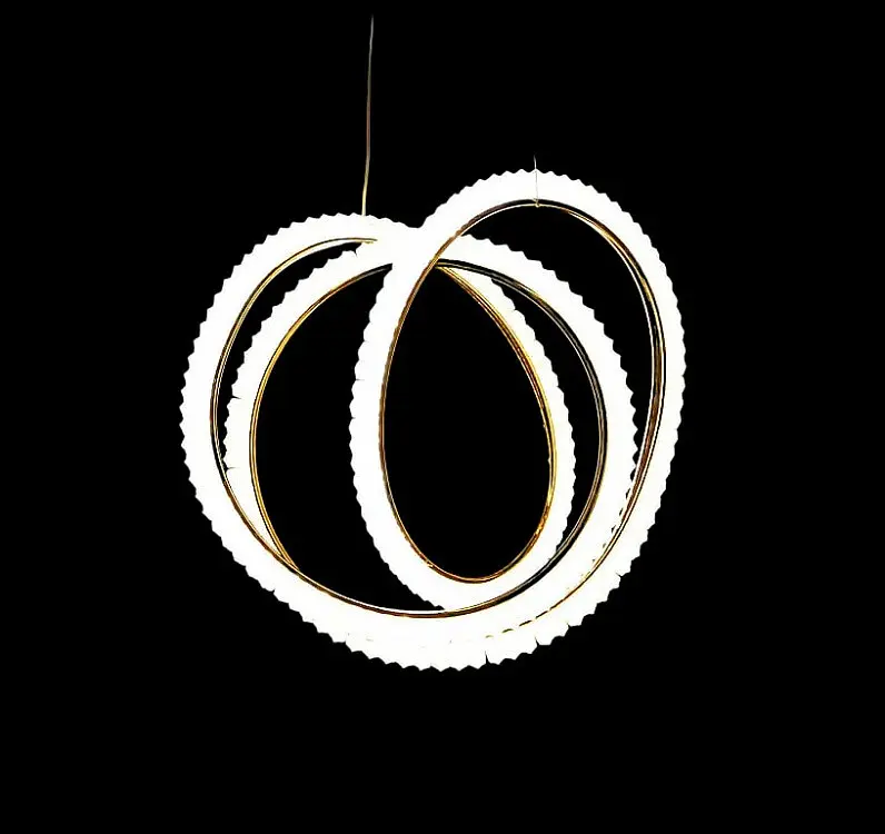 Люстра стельова LED Splendid Ray LF9805/1, 144W, золото/білий, сучасний стиль для дому - фото 3