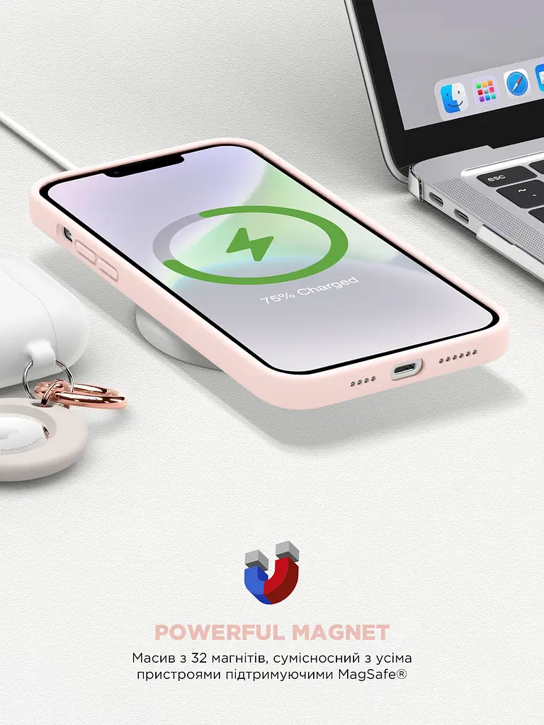 Силиконовый чехол с MagSafe для Apple iPhone 14 Plus, ICON2 MagCase, розовый, противоударный, панель с мягкой подкладкой, защита всего корпуса, поддержка беспроводной зарядки, совместим с защитными стеклами и пленками, ArmorStandart (ARM68394) - фото 9