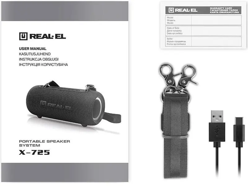 Портативна колонка REAL-EL X-725 Black (EL121600028) - фото 11