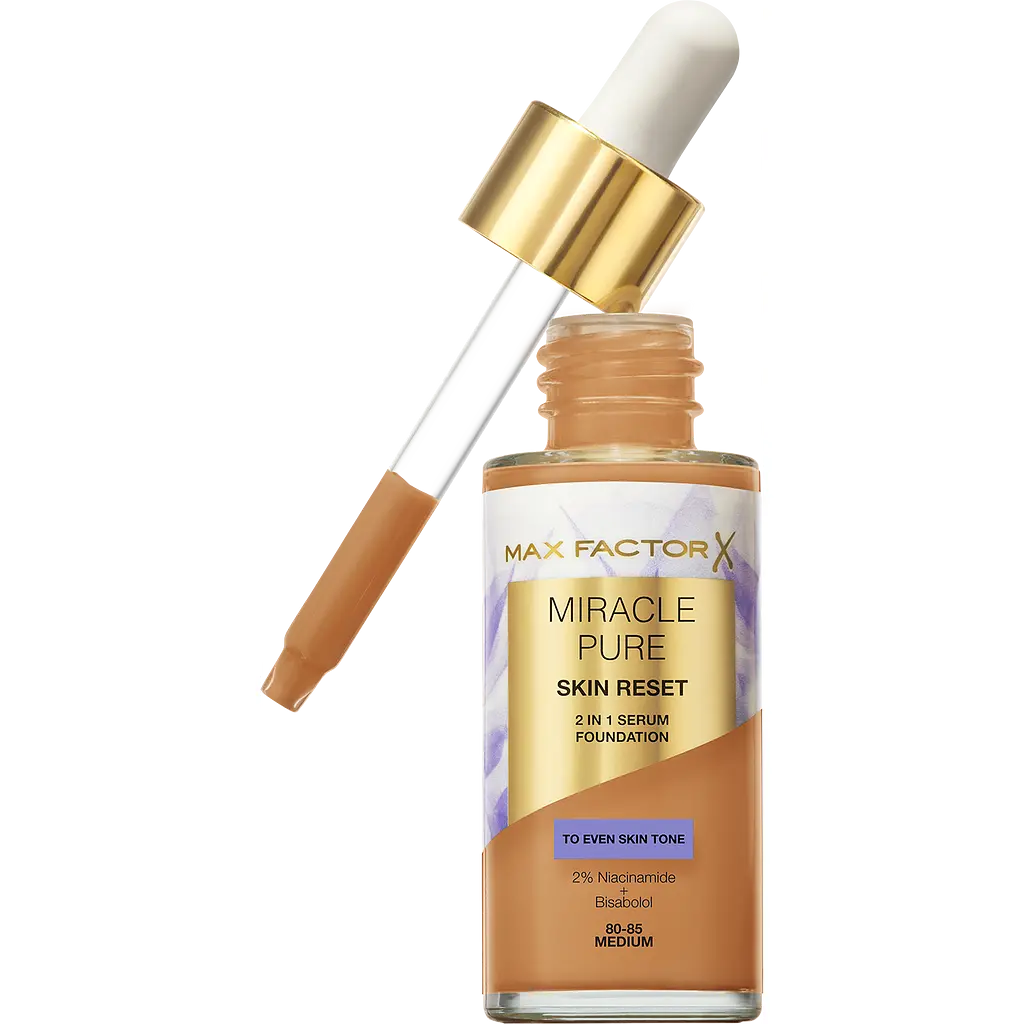 Тональна основа Max Factor Miracle Pure 2 in 1 Skin Reset Serum Foundation відтінок 80-85 (Medium) 30 мл - фото 2