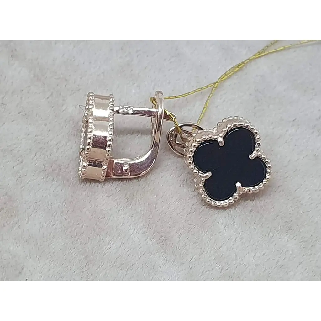 Золоті сережки Платон Конюшина з агатом. 1С128/67Б - фото 4