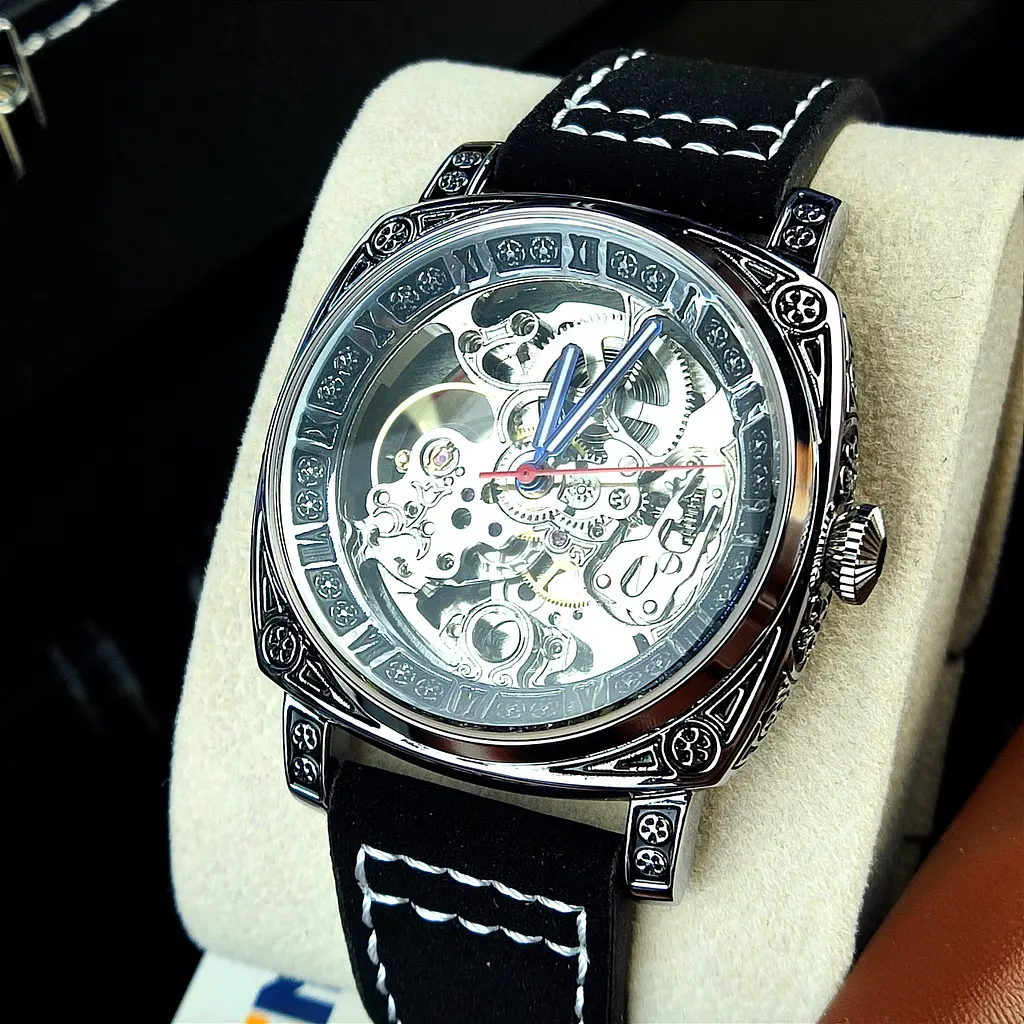 Механічні Наручний годинник скелетон з автопідзаводом Skmei 9271 Black, 9271BK (18388) - фото 5