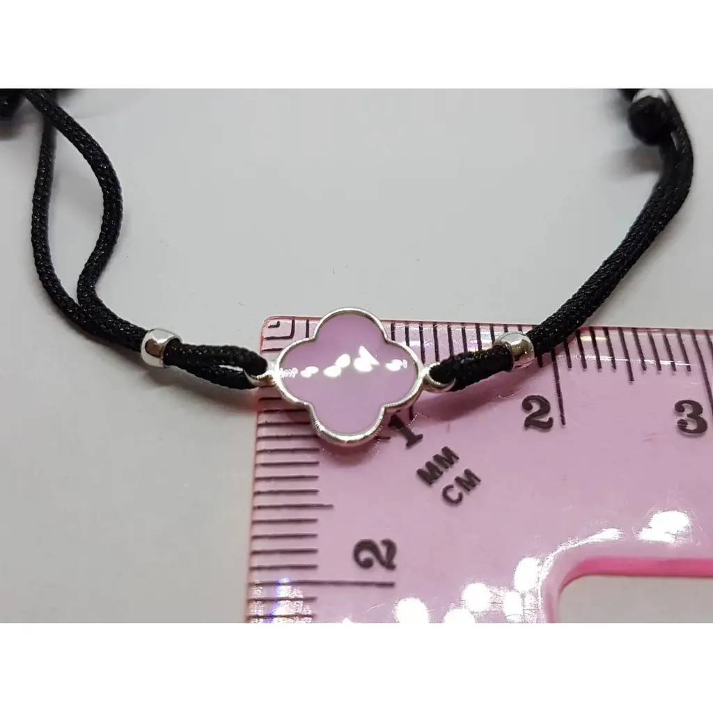 Браслет Qvaliz Конюшина з текстилю з срібними вставками з емаллю. 905-00894ЧР - фото 2