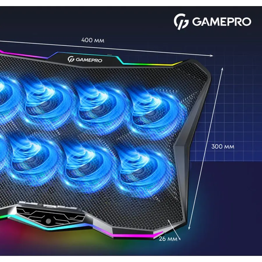Охолоджувальна підставка для ноутбука до 17,3 дюйма GamePro GPCP-680 8xfans - фото 9
