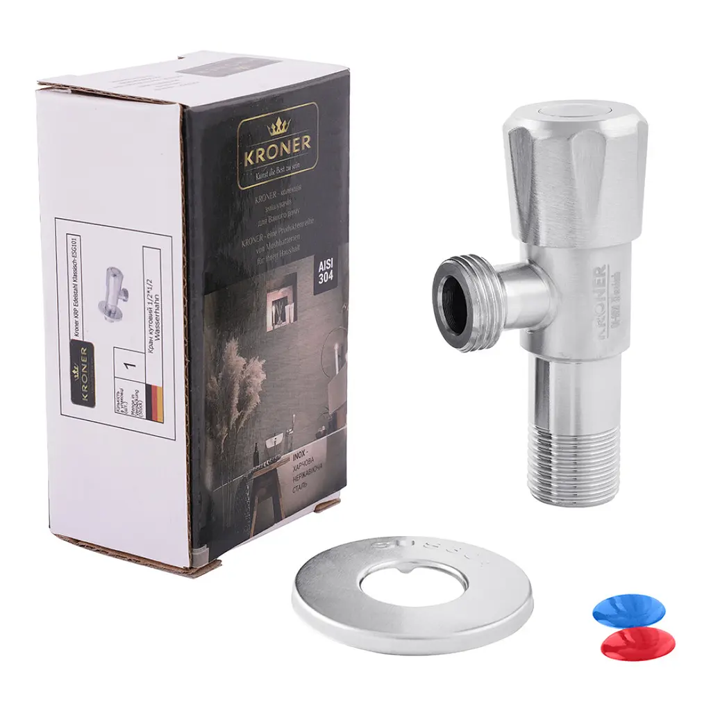 Кран приладовий Kroner KRP Edelstahl Klassisch - ESG101 1/2"х1/2" ЗЗ (CV022974) - фото 4