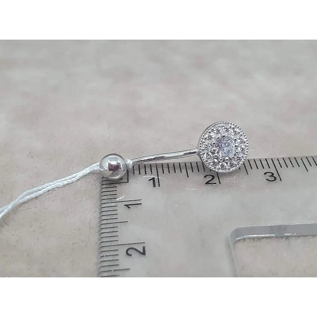 Серебряная серьга для пирсинга пупка Ирий. 6021 - фото 4