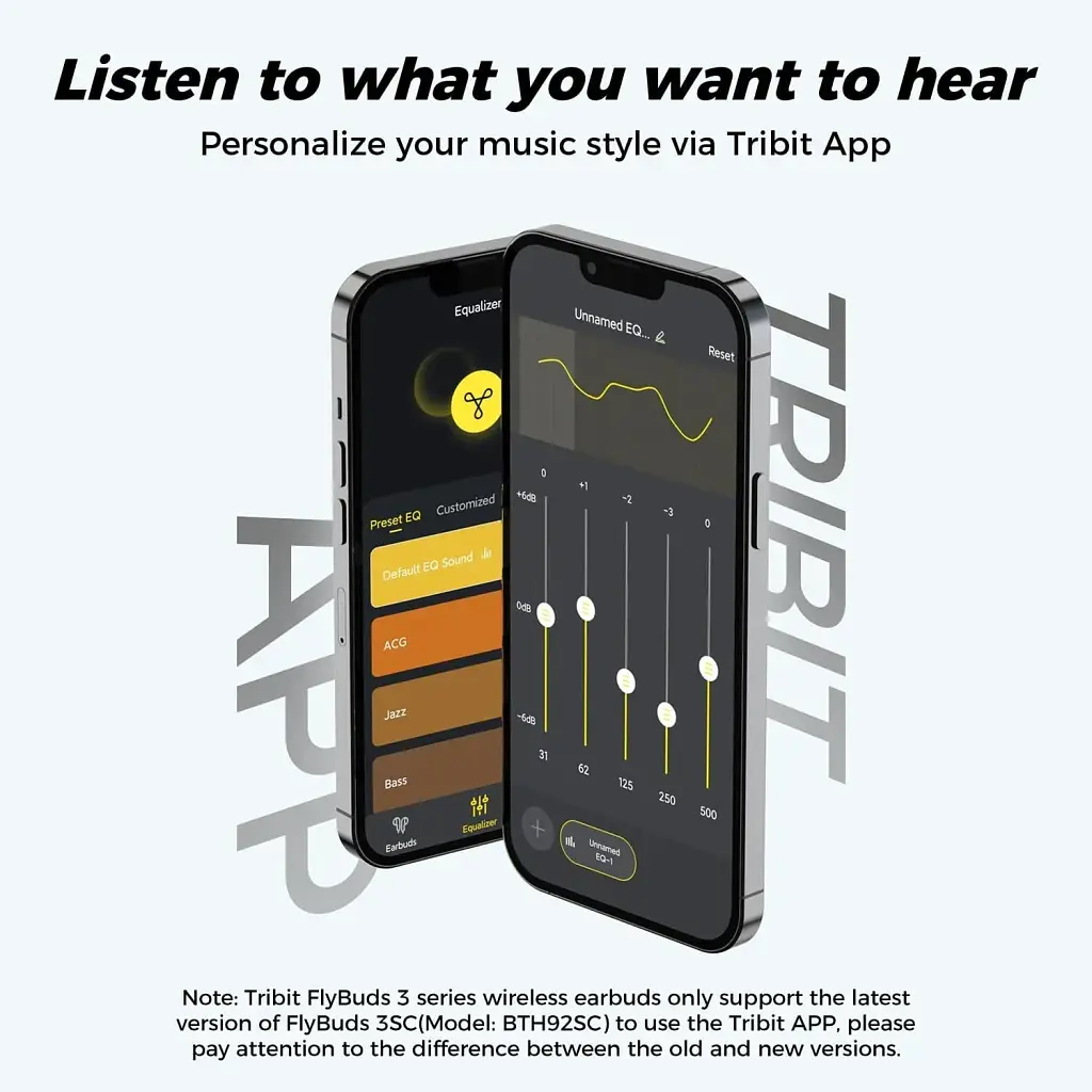 Беспроводные наушники Tribit FlyBuds 3 TWS с зарядным кейсом на 2600 mAh черные - фото 8