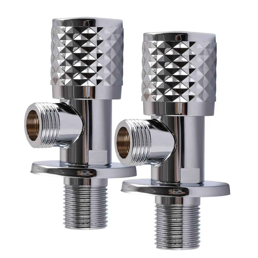 Набір кранів кутових Q Professional Exlusive кераміка 1/2″X1/2″ 9999 Chrome(1уп.) - фото 3