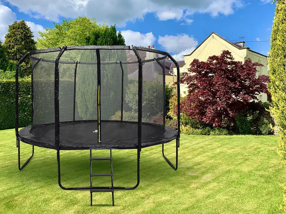 Батут садовий SkyFlyer Black зі сходами 12 футов 366 см (TR0035) - фото 13