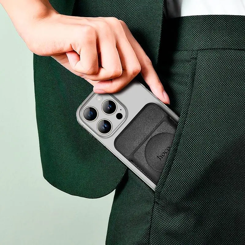 Магнітний тримач-кишеня для карт Hoco GT6 Joy multifunctional magnetic card holder - фото 2