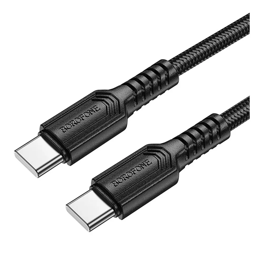 Кабель синхронізації Borofone BX116 Nylon Type-C to Type-C 60W/3A 1м Black (37160_3610584) - фото 4