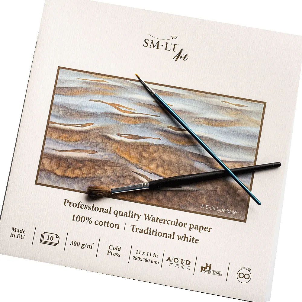 Склейка для акварели PRO CREATE Square (28х28 см) 300г/м2 10л белая бумага SM-LT Art - фото 2