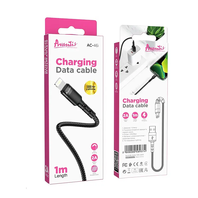 Кабель Avantis AC-46i USB – Lightning- чорний - фото 5