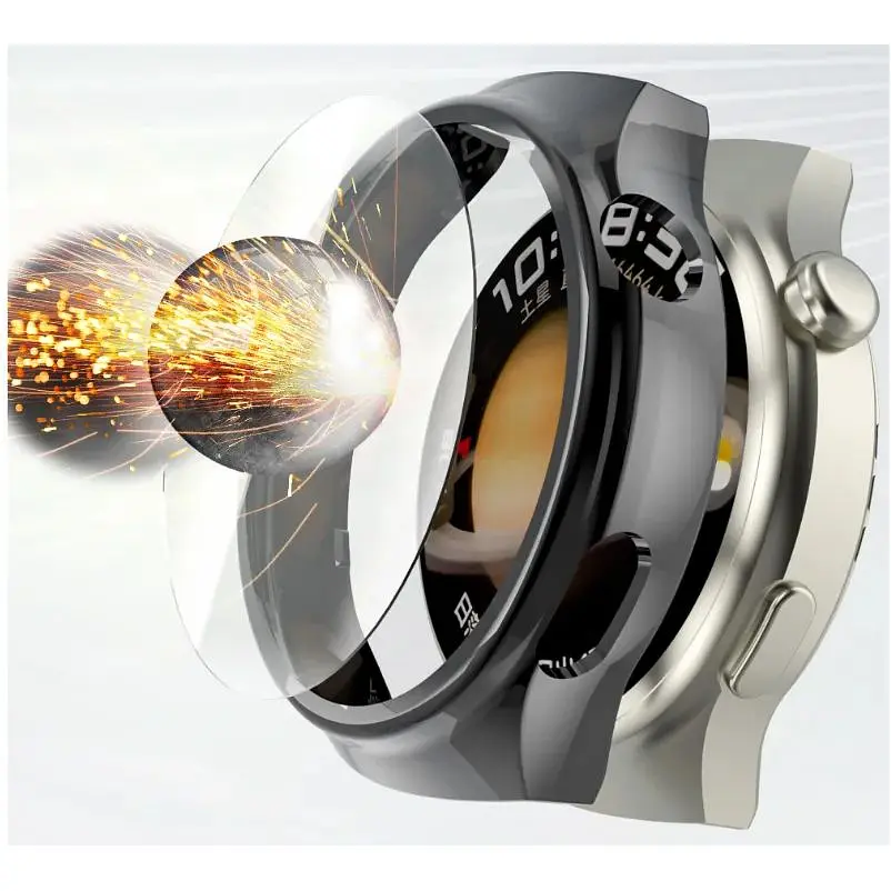 Чехол-бампер DK Пластик Gloss + пленка для Huawei Watch 4 Pro (black) - фото 2