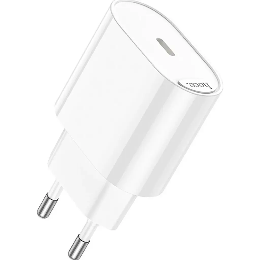 Мережевий зарядний пристрій Hoco C109A USB-C 20w White (6942007656658) [162329] - фото 2