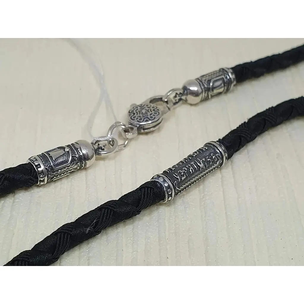 Ювелирный шнурок Меридиан 925 из текстиля с серебряными вставками. 846/4К 60 70 - фото 2