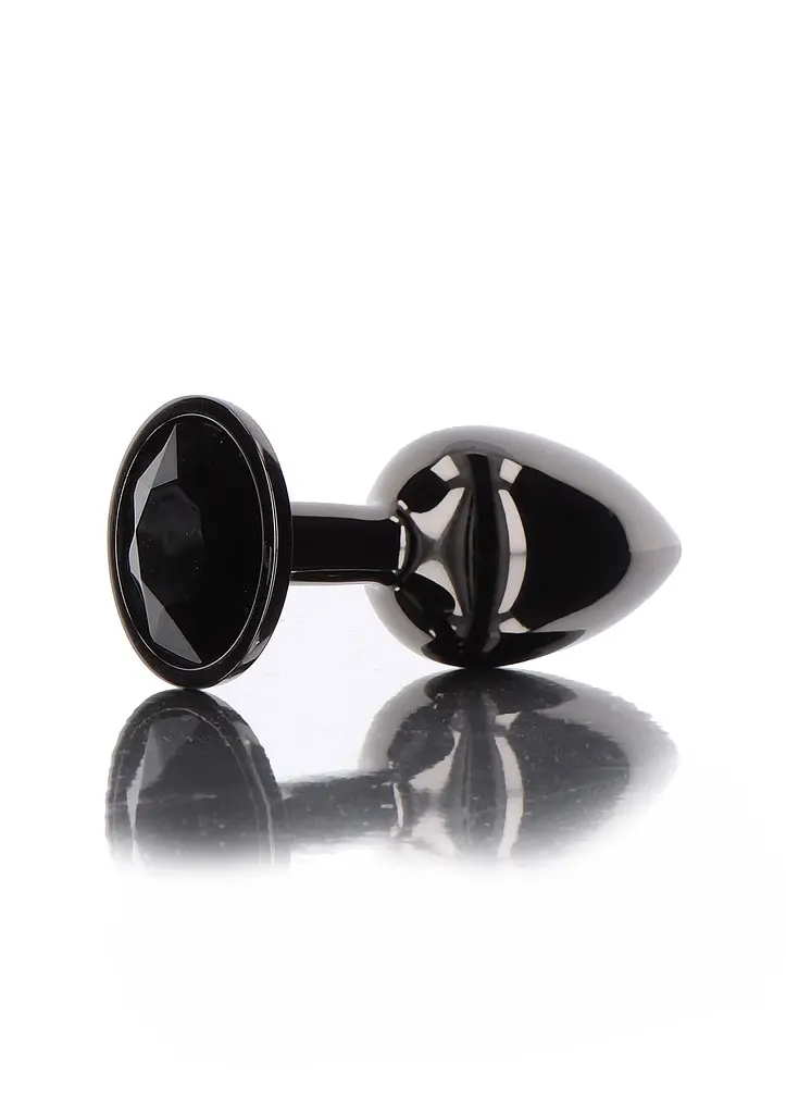 Анальна пробка Taboom Butt Plug With Diamond Jewel M, 8,5 см (чорний) - фото 2