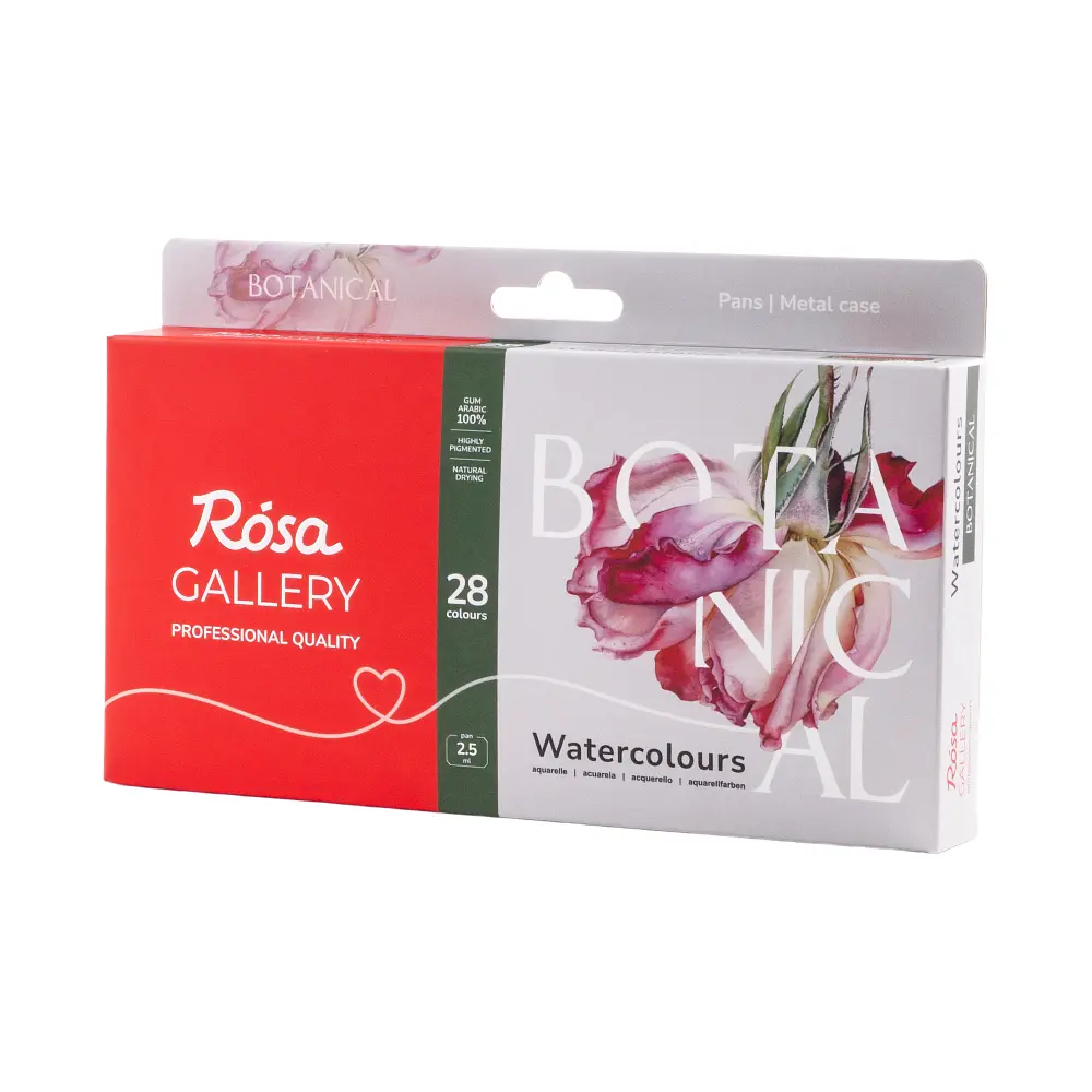 Набір акварельних фарб Botanical, 28х2,5 мл, кювета, метал. пенал Індіго, ROSA Gallery (4823098518020) - фото 6