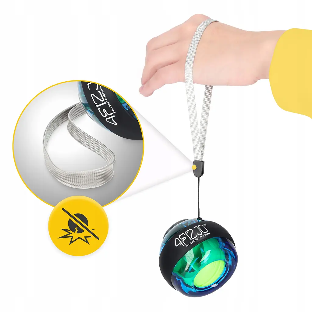 Тренажер для кисти и запястья 4Fizjo Power Ball гироскопический Blue/Yellow (P-5905973402224) - фото 3