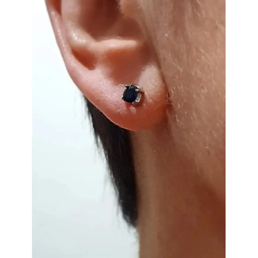 Срібні сережки Агні Крижинка з сапфіром. 2619/9Р-SPH - фото 2