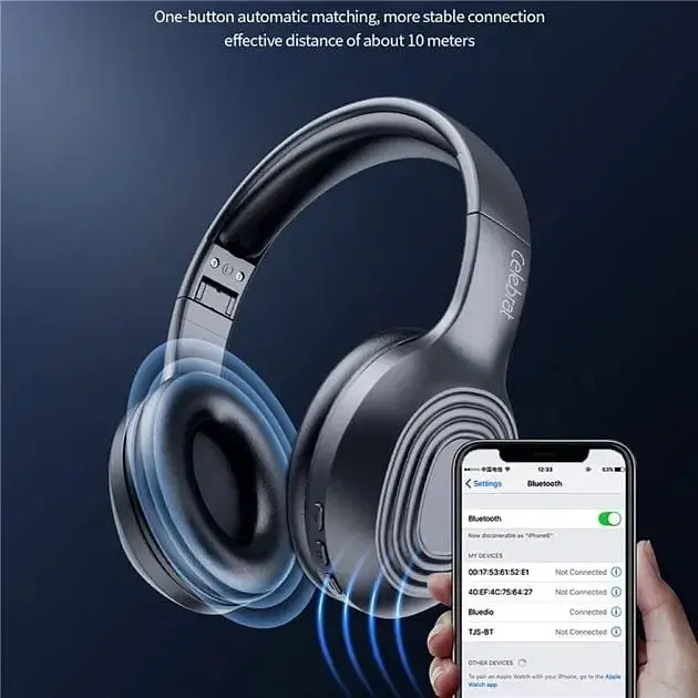 Навушники Celebrat A28 Bluetooth Headphones Black - фото 4
