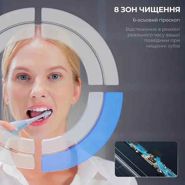 Електрична зубна щітка Oclean X Pro Digital Smart Sonic Toothbrush Glamour Silver [81247] - фото 12