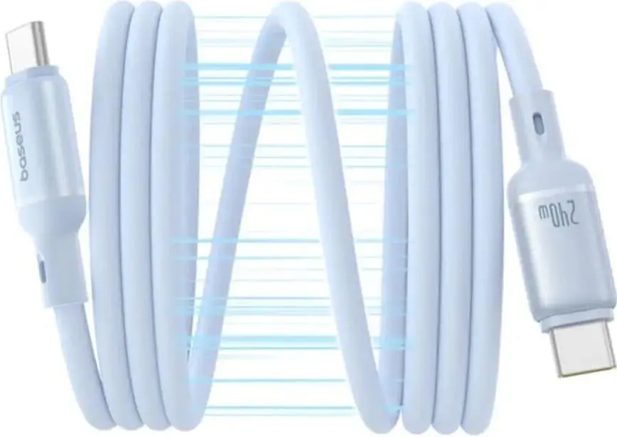 Кабель Baseus PicoGo Magnetic Liquid Silicone Type-C to Type-C 240W (1m) blue (P10376800311-00) - фото 2
