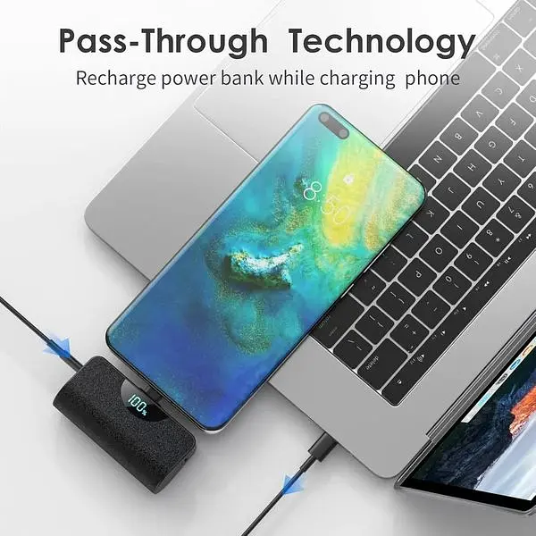Портативний зарядний пристрій міні USB-C 5200 мАг ультракомпактний РК-екран резервний - фото 4