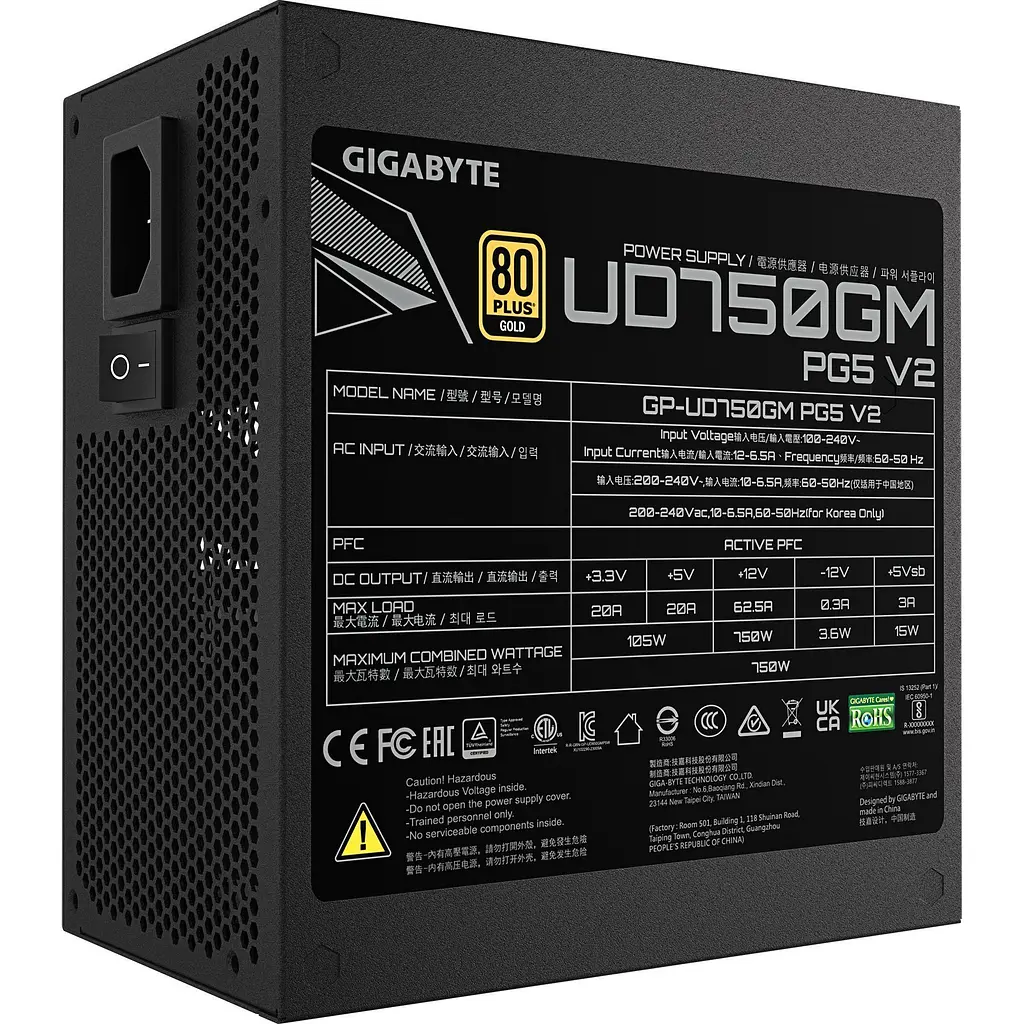Блок питания Gigabyte UD750GM PG5 V2 750W Black (GP-UD750GM PG5 V2) [148447] - фото 5