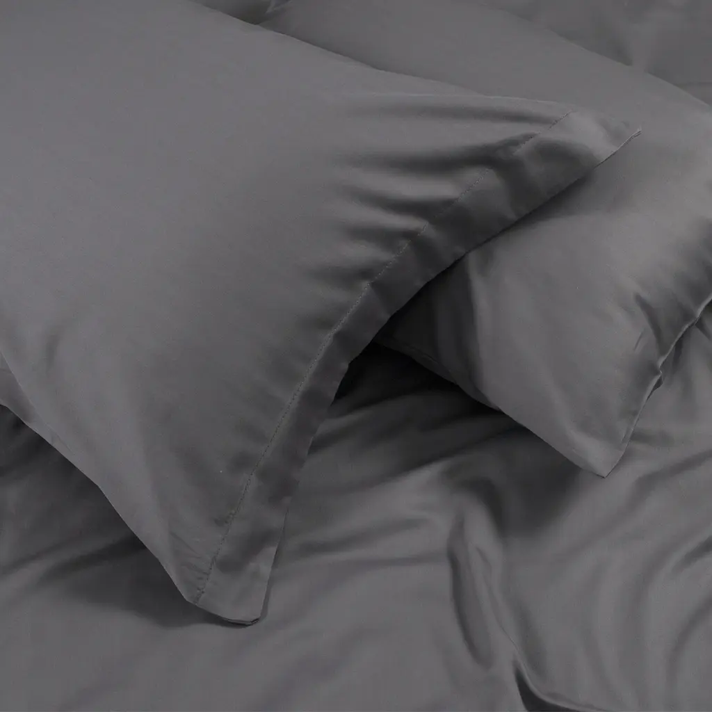 Постельное белье сатин 210ТС Lotus Home - Brista антрацит семейный (180x200+30см) - фото 6
