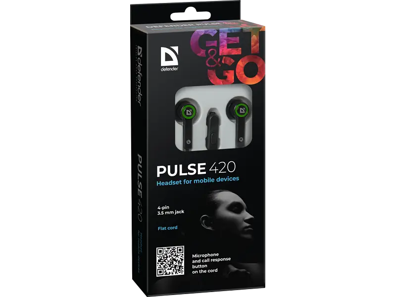 Наушники Defender Pulse 420 Black/Green - фото 3