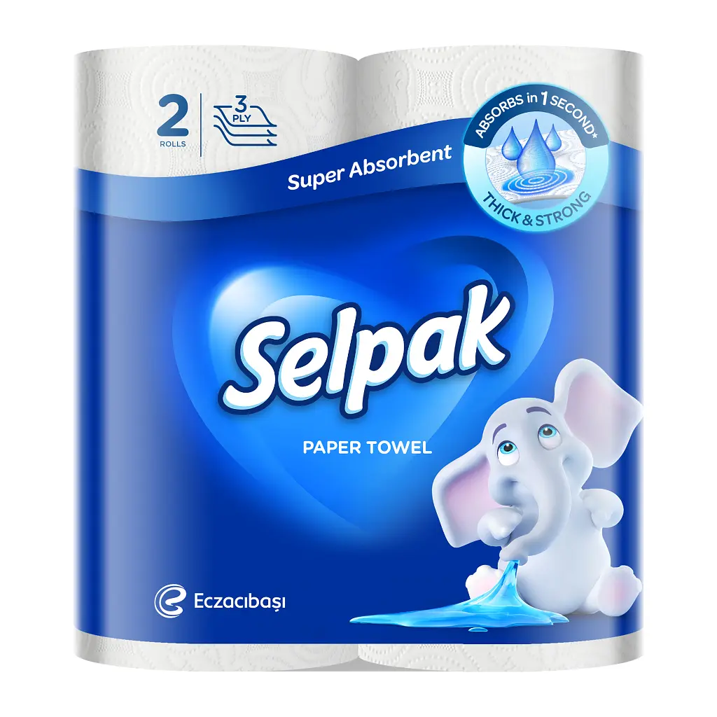 Паперові рушники Selpak 3 шари 80 відривів 2 рулони (8690530015029)