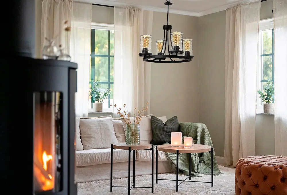 Люстра Brille лофт подвесная свеча E27 60W BK (BL-391S/4) - фото 8