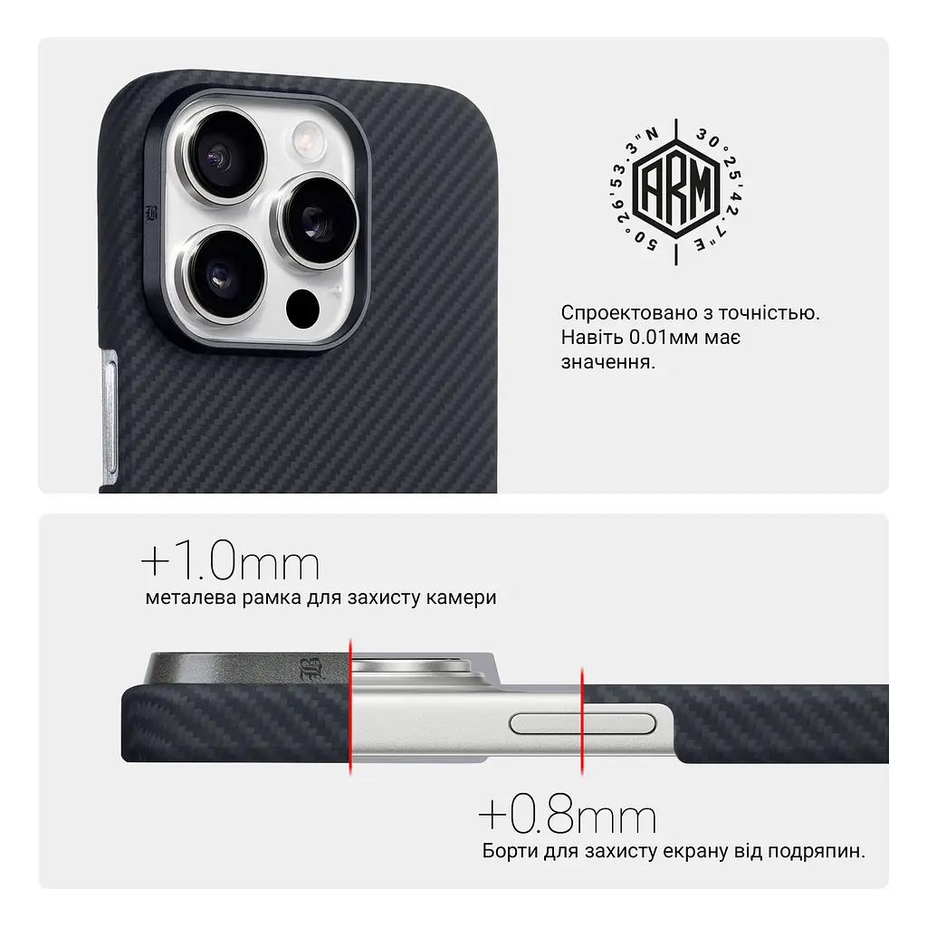 Чехол ArmorStandart BlackIcon Aramid Twill MagCase для Apple iPhone 16 Pro Black (ARM90151) - фото 6