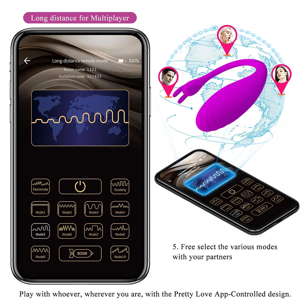 Вібратор PRETTY LOVE Catalina, 12 vibration functions Long-distance Control PRETTY LOVE BI-014935HP 102080 - фото 3