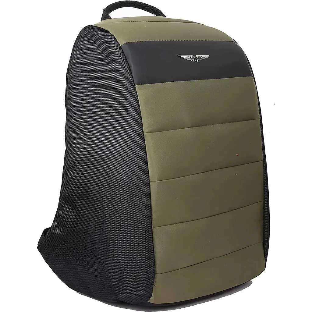 Рюкзак для ноутбука Police Shroud Anti-Theft Backpack 15 дюймів 20 л Чорний/Зелений - фото 2