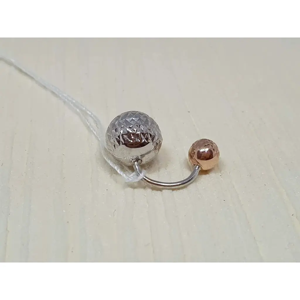 Золотая серьга-пирсинг Favoritum с алмазной гранью. 320129_9_А_БК - фото 2