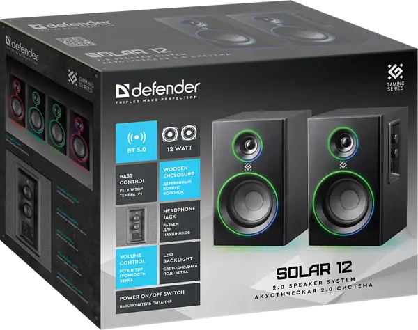 Акустика Defender 2.0 Solar 12BT, 230В Black (65712) - фото 12