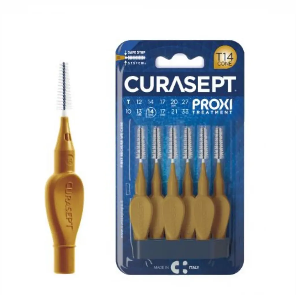 Міжзубний йоржик Curasept Proxi T14cone, ISO4 (1.4 мм, охра), 6 шт - фото 3