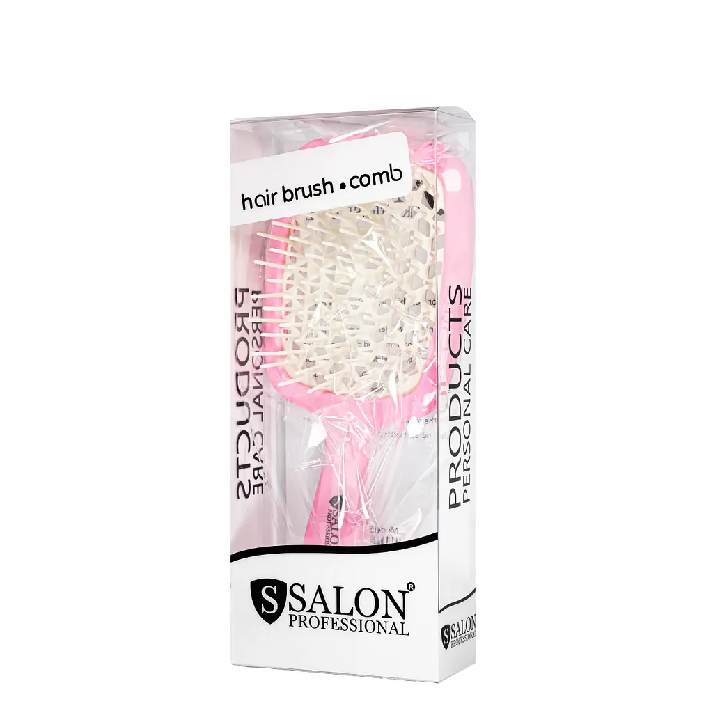 Щітка для волосся Salon Professional продувна 20 см SP0099 SL, Рожева з білим - фото 2