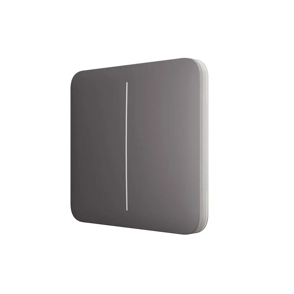 Розумний двоклавішний прохідний вимикач Ajax LightSwitch (2-gang/2-way) Jeweller (grey/сірий) (26-00408) - фото 3